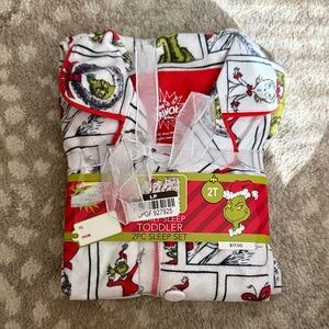 Dr. Seuss Grinch Toddler Sleepwear Set - Red and White